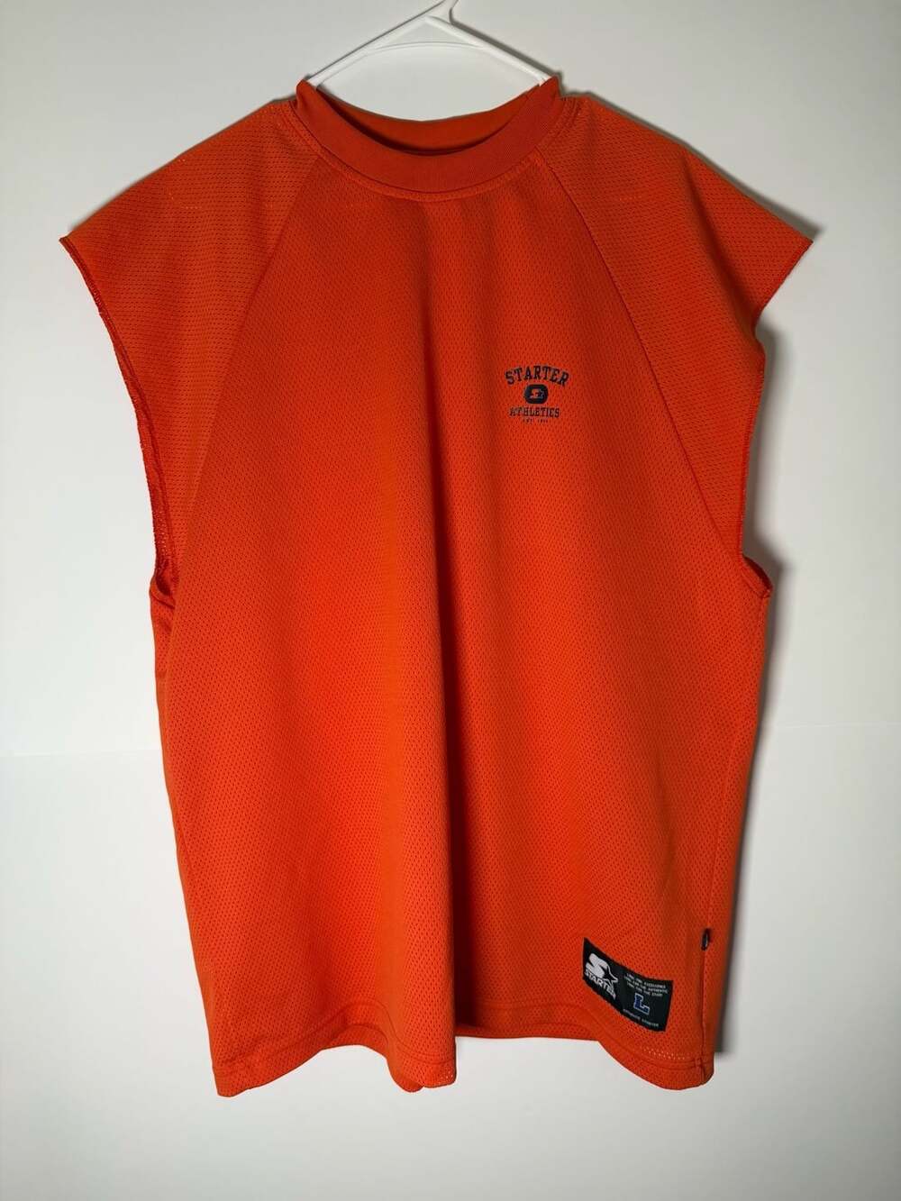 Starter Athletics Orange Sleeveless Performance Lightweight Breathable Tee